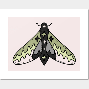 aromantic moth Posters and Art